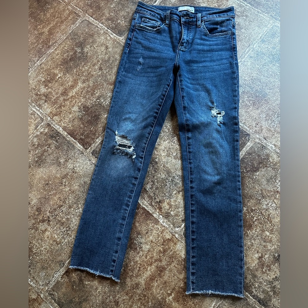 VERVET BY FLYING MONKEY Dark Blue Distressed Jeans